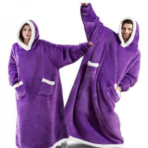 Winter Oversized Hoodies Sweatshirt Women Men Pullover Giant TV Blanket Hoodie Super Long Flannel Blanket with Sleeves Sudaderas