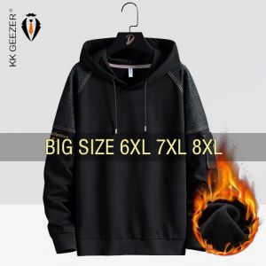 Men Hoodies Sweatshirts 5XL 6XL 7XL 8XL Plus Size Big 68% Cotton Streetwear Hooded Sportswear Male Fleece Spring Autumn Hip Hop
