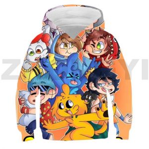 3D Anime Mikecrack Hoodie Children Teenager Streetwear Oversized Pullover Sweatshirt Kids Men Clothing Adventure Time 3 To 14