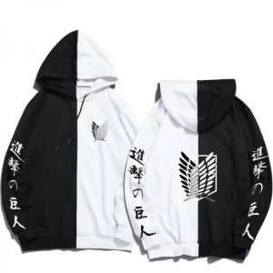 Japan Anime Attack on Titan Print Men Hoodies Sweatshirts Hoodie Patchwork Thin Clothing Hip Hop Streetwear Tops