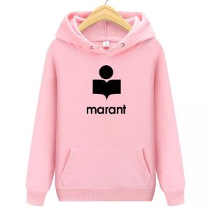 new men and women hip hop  Marant  fleece long sleeve printing front logo Harajuku fashion personality hooded shirt streetwear