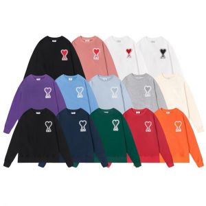 21ss 14 Cores De Luxo Designer Ami Paris Bordado Pulôver Camisola Masculina Moda Streetwear Camisolas Jaquetas Ao Ar Livre