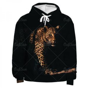 Children And Adolescents Adult Animal Print 3d Printed Sweater Tiger Cheetah Sports Hoodie Men And Women The Same Style