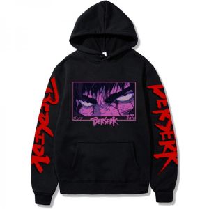 Japan Anime Berserk Harajuku Guts Eyes Manga Hoodies Sweatshirt Gothic Winter Pullover Fashion Long Sleeve Men Black Sweatshirt
