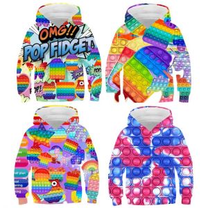 Hot 3D Funny Clothes Anime POP Fidget Hoodie Men Oversize Sweatshirt Family Games Unisex Pullover Kids Streetwear Children