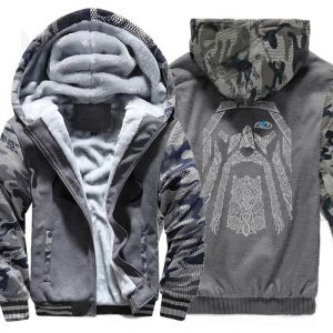winter sweatshirt raglan print jacket tracksuit Odin Vikings hoodies for men 2019 new fashion wool liner Camouflage sleeve coats