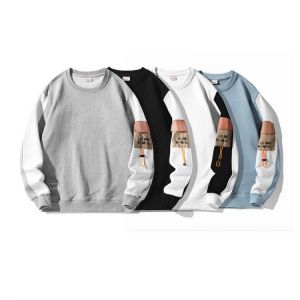 Men's Round Neck Sweater Autumn and Winter 2021 New Loose Casual Sweatshirt Fashion Couple Wear 100% Cotton Long-sleeved Top
