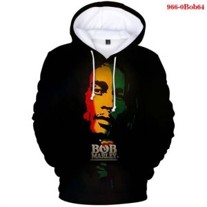 Harajuku 3d Hoodies Bob Marley Print Men's Clothing Sweatshirts Autumn Casual Oversiezed Hoodie Women Hip Pop Bob Marley Tops
