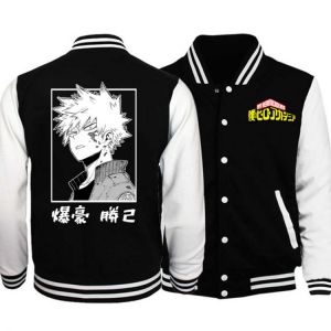 2021 Hot Sale Men Baseball Uniform Sportswear Autumn Bomber Jacket My Hero Academia Bakugou Katsuki Print Hip Hop Men Coats