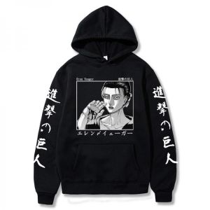 Anime Attack on Titan Hoodie Cosplay Eren Yeager Printed Hoody Sweatsahirt Coat Harajuku Hoodie Clothes