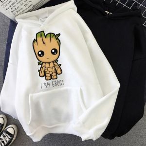 2021 Anime Funny Groot Men's Hoodies Unisex Sweatshirt Movie Hero Printing High Quality Baby Groot Hoodie oversized Hoody Top