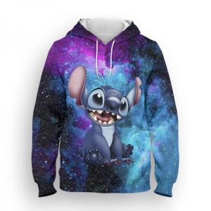 Lilo Stitch Cartoon Anime Sweatshirt For Men Fashion Spring Disney 3D Print Children Hoodie Streetwear Women Clothing Tops