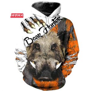 Boar Rhinoceros Dog Hunting Rabbit 3D Print Men Hooded Hoodies Hunting Hunter Women Sweatshirts Casual Hip Hop Shirt Clothing 02