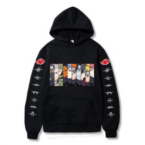 Japanese Anime Akatsuki Cloud Symbols Print Men Hoodies Sasuke Akatsuki Cosplay Sweatshirts Unisex Oversized Streetwear Tops
