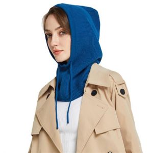 Sparsil Unisex Knit Scarf Hood Hat Winter Women Cashmere Beanie Bonnet Lady Wool Neck&Face Protect Balaclava Skullies Men Hood