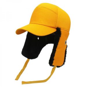 Cotton Unisex Bomber Hat Faux Rabbit Fur Lining Railway Worker Winter Working Hat Thicken Windproof and Warm Ski Hat Assault cap
