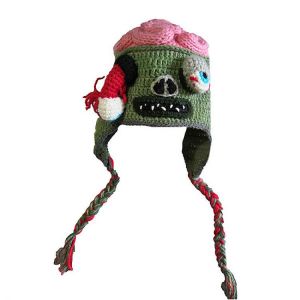 Zombie Eyes Knitted Beanies Party Halloween Costume Accessory Gift hat (S for children 48-50cm, L for adult 53-61cm)