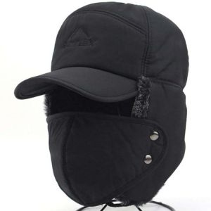 3in1 Winter Thermal Bomber Hats Warm Faux Fur Oudoor Hat Men Women Ear Flap Cap Trooper Trapper Ski Hat Thermal Soft Hats Caps