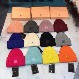 2020 new acne Unisex men's and women's autumn and Winter HAT wool cashmere hat double layer warm couple's hat warm 