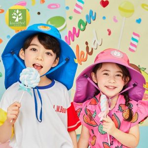 Kocotree Wide Brim Children Sun Hat  Kids Bucket Cap Summer Beach Girls Travel Outdoor New Fashion Cute Casual Sun Hats