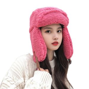Women's Winter Thickened Warm Cashmere Russian Caps Korean Fashion Ushanka Earflap Pilot Hat Men's Trend Bomber Hat Adju
