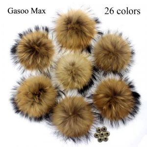 5pcs/lot DIY 13cm 15cm Raccoon Fur Pompoms for Knitted Winter Hat Cap Real Fox Pom Poms For Beanies Scarves Real fur Pompons