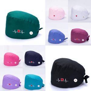 1PC New Scrub Nurse Hat gorros quirurgicos Floral Bouffant Sanitary Cap with Sweatband Cartoon Printing Nursing Caps Scrub Cap