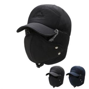Winter Fur Warm Windproof Hat Men Women Lei Feng Cap Bomber Faux Fur Ear Flap Cap Black Ski Trooper Trapper Cold Anti-snow Cap