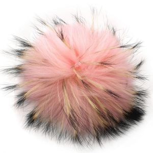 15cm Round Fluffy Real Raccoon Fur Pompoms For Handbags Keychains and Knitted Beanie Cap Hats  Genuine Pompon Pom