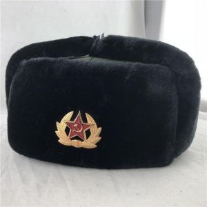 Soviet Badge Lei Feng Hat Windproof And Waterproof Men's And Women's Outdoor Hat Thickened Ear Protection Russian Warm H