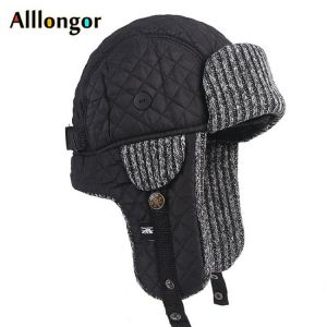 Russian Winter Hats For Men Warm 2021 Autumn Bomber Hat Ushanka Faxu Fur Earflaps Trapper Soviet Hat Ski Cap Black Snow Hats