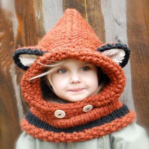 Fashion Winter Baby Buy Hat Gift Scarf New Animal Fox Cap Warm Cute Children's Handmade Comfortable Soft Elasticity Knitted H
