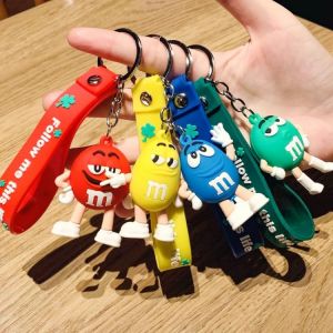 Web Celebrity Hot Style Key Chains Cute M Bean Cartoon Keychain Children 's Surprise Birthday Gift Accessories Keyring Face