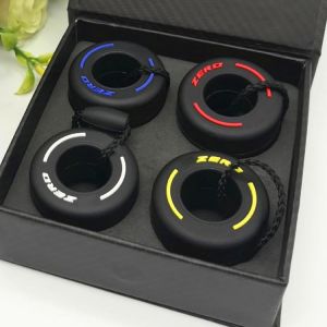 Luxury Mini F1 Racing Tire Keychain Car Key Accessories PVC Tyre Pendant Bag Charm Men's Gadgets Gifts For Friends Car Lovers