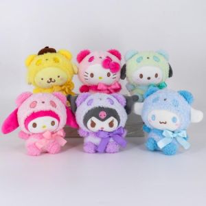 Cute Cartoon Cat Dog Anime Kuromied Plush Doll Keychain For Women Girls Key Chain Jewelry Gifts Key Ring Car Bag Hanging Pendant