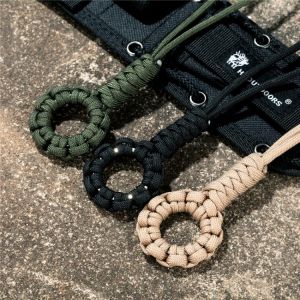 Handmade Multifunction 7-core Umbrella Rope Weaving Keychain Lanyard paracord Rope Knitting  Anti-lost ring buckle Car Keyring