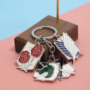 Japanese Anime Attack on Titan Pendant Keychains Keyring Key Chain Key Ring Key Holder Creativity Jewelry Accessories