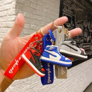 Creative 3D Mini Basketball Shoes Stereoscopic Model Keychains Sneakers Enthusiast Souvenirs Keyring Car Backpack Pendant Gift