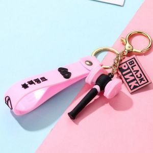 Kpop GOT7 EXO NCT TWICE Silica Gel Pendant Keychains with Bubble Sticker Lightstick Fans Key Ring Chains Keyring