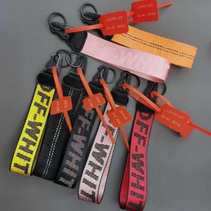 2021 New Off Trend Canvas White Mobile Phone Keychain European and American Trendy Brand Jeans with Wrist Camera Lanyard Gift