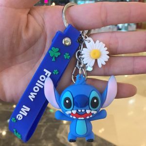 Disney Stitch Kiki Keychains Cartoon Baby Boy Girl KeyRings Women Lovely Bag Key Chain Monster Accessories