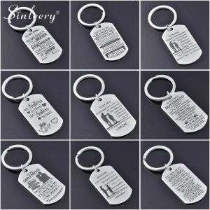 SINLEERY Stainless steel keychain Square pendant Key Holder Rings Women Men Son Girlfriend Boyfriend Blessings Keyring YS007 SSK