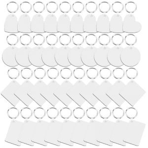 40pcs Blank MDF Thermal Transfer Board Sublimation Printing Keyring Keychain For Heat Press Machine Gift Creative X7YA
