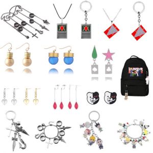 Anime Jewelry Hunter x Hunter Keychain & Necklace GON FREECSS License  Pendant Car Keyring Holder Chain Choker Christmas Gift