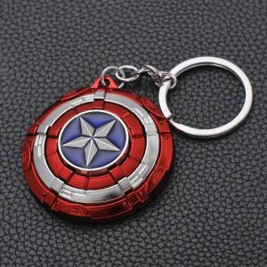 Rotatable Captain Shield Bat S Iron Mask Keychain Keyrings Car Bag Pendant Decoration Ornaments Toy for Boy Gift Fashion Jewerly