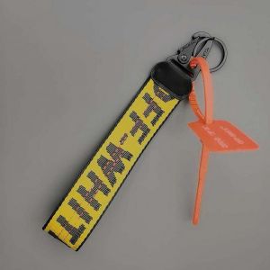 2021 New Off Trend White Canvas Mobile Phone Keychain European and American Trendy Brand Jeans with Wrist Camera Lanyard