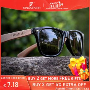 KINGSEVEN Brand 2021 Fashion 100%Handmade Natural Wooden Men Sunglasses Polarized Sun Glasses Women UV400 Mirror Eyewear