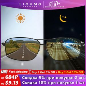 LIOUMO Top Photochromic Sunglasses Men Women Polarized Chameleon Glasses Driving Goggles Anti-glare Sun Glasses zonnebril heren