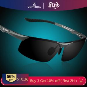 VEITHDIA Aluminum Magnesium Men's Polarized Sun Glasses Night Vision Mirror Male Eyewear Sunglasses Goggle Oculos For Men 650