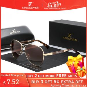 KINGSEVEN 2021 New Trend Quality Titanium Alloy Men's Sunglasses Polarized Sun glasses Women Pilot Mirror Eyewear Oculos de s